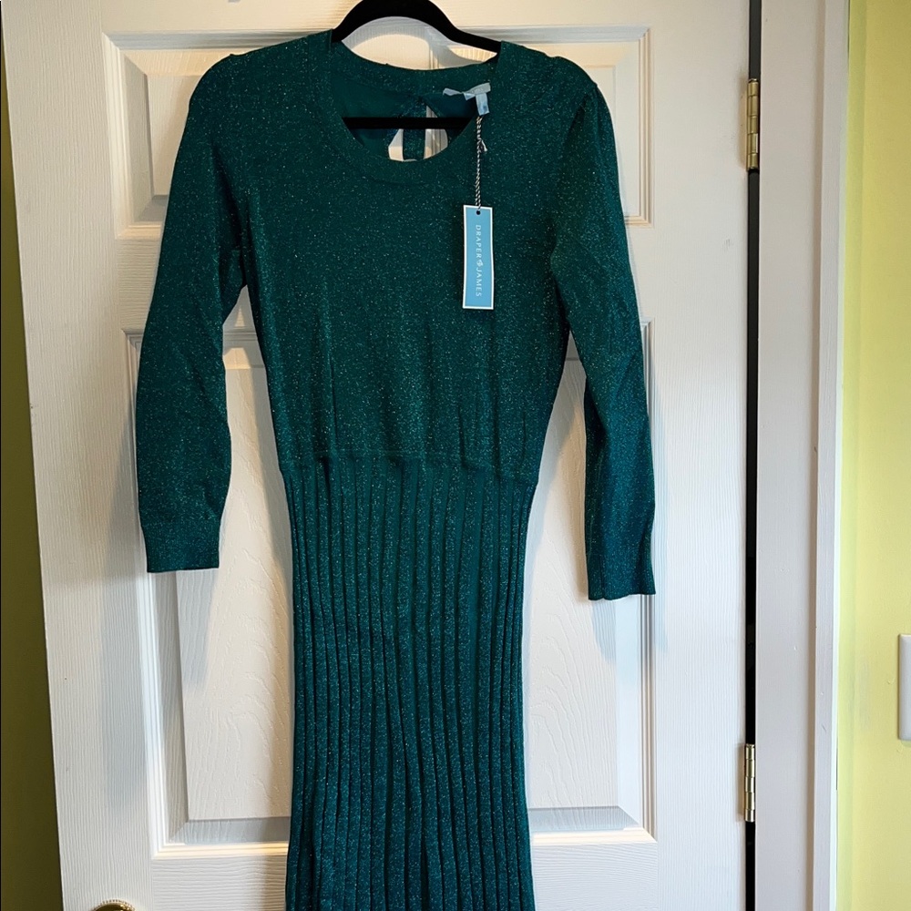 Green Sparkle Sweater Dress